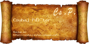 Csuhaj Péter névjegykártya