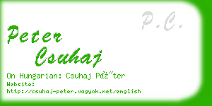 peter csuhaj business card